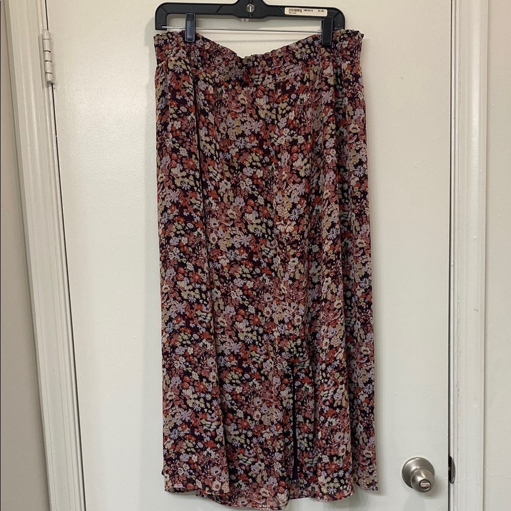 LOFT Red Maxi A-Line Skirt for Casual Resort Wear